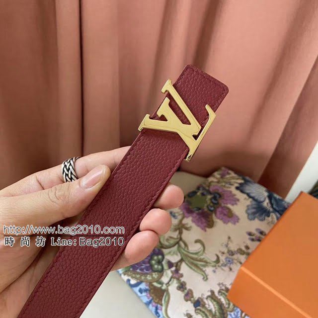 LV新款女士皮帶 路易威登Initiales雙面小牛皮腰帶  jjp1229